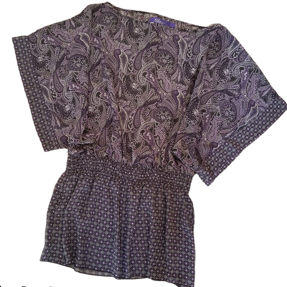 Miley Cyrus Max Tunic blouse Sheer Fitted, - Size L